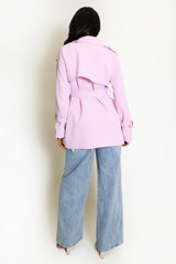 Short Trench Coat With Belt