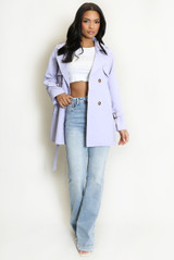 Short Trench Coat With Belt