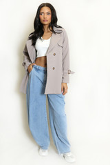 Short Trench Coat With Belt