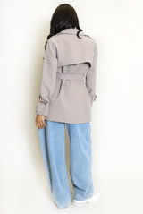 Short Trench Coat With Belt