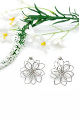 3D Flower Spiral Earrings 