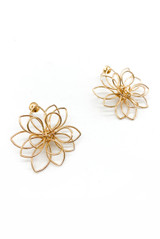 3D Flower Spiral Earrings 