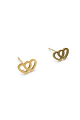 Mini Double Heart Stud Earrings 