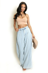 Visible Seam Side Pleat Jeans