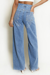 Diamante Angel Wings Denim Jeans