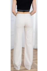 White Low Waist Wide Leg Jeans
