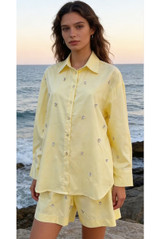 Diamante Embellished Shirt And Shorts Set