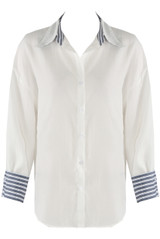 Striped Contrast Cuff Shirt