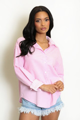 Striped Contrast Cuff Shirt