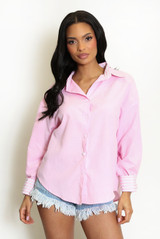 Striped Contrast Cuff Shirt