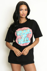 Rock and Roll Print T-Shirt