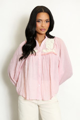 Paisley Embroidered Linen Blouse