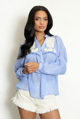 Paisley Embroidered Linen Blouse