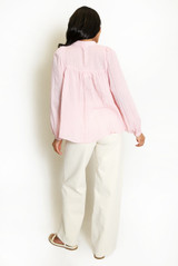 Paisley Embroidered Linen Blouse