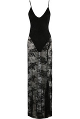 Sheer Lace Maxi Dress With Bodysuit 