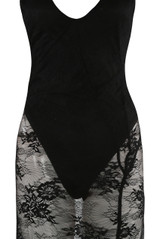 Sheer Lace Maxi Dress With Bodysuit 