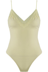 Lace Trim V Neck Bodysuit