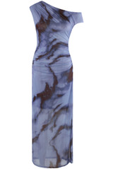 One Shoulder Tie Dye Midi