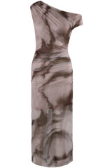 One Shoulder Tie Dye Midi