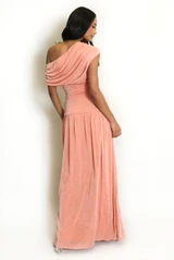 Drape Bardot Ruched Maxi Dress