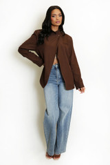 Asymmetric Wrap Blazer(PRE ORDER)