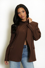 Asymmetric Wrap Blazer(PRE ORDER)
