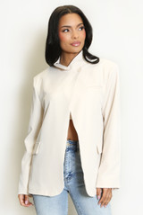 Asymmetric Wrap Blazer