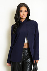 Asymmetric Wrap Blazer