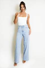 Light Wash Wide Leg Dad Fit Jeans