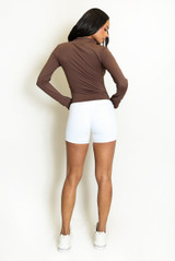 Contrast Piping Active Zip Top