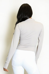 Contrast Piping Active Zip Top