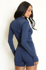 Contrast Piping Active Zip Top