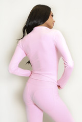 Contrast Piping Active Zip Top