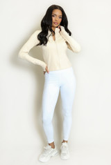 Contrast Piping Active Zip Top