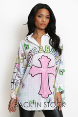 Graffiti Print Oversized Shirt - 3 Colours