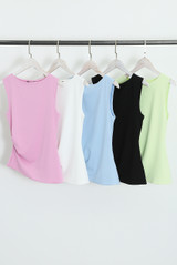 Asymmetric Hem Satin Top