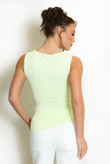 Asymmetric Hem Satin Top