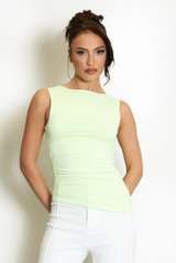 Asymmetric Hem Satin Top