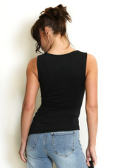 Asymmetric Hem Satin Top