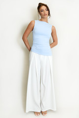 Asymmetric Hem Satin Top