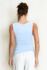 Asymmetric Hem Satin Top