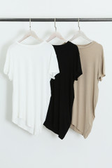 Asymmetric Hem Round Neck T-Shirt