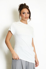 Asymmetric Hem Round Neck T-Shirt