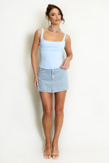 Embellished Denim Skort