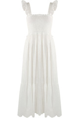 Shirred Embroidery Anglaise Maxi dress