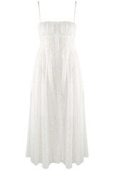 Embroidery Anglaise Button Front Midi dress