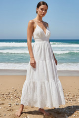 Embroidery Anglaise Strappy Maxi Dress