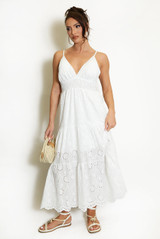 Embroidery Anglaise Strappy Maxi Dress