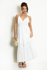 Embroidery Anglaise Strappy Maxi Dress