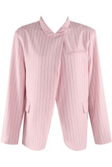 Striped Asymmetric Wrap Blazer